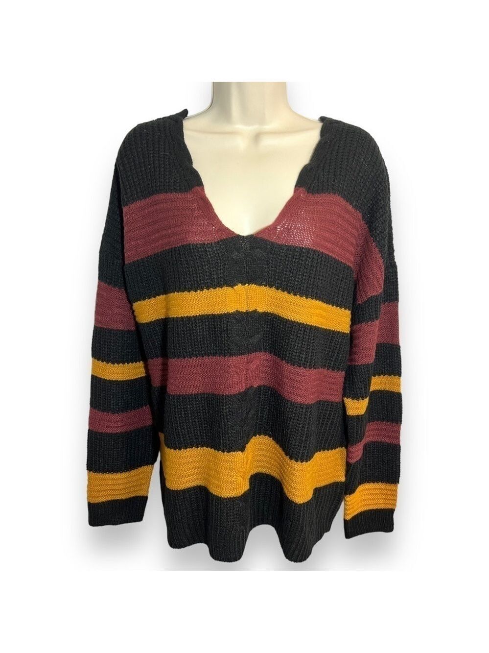FULL Circle Trends Juniors Drop Shoulder Lace-Up Pullover Size 3X